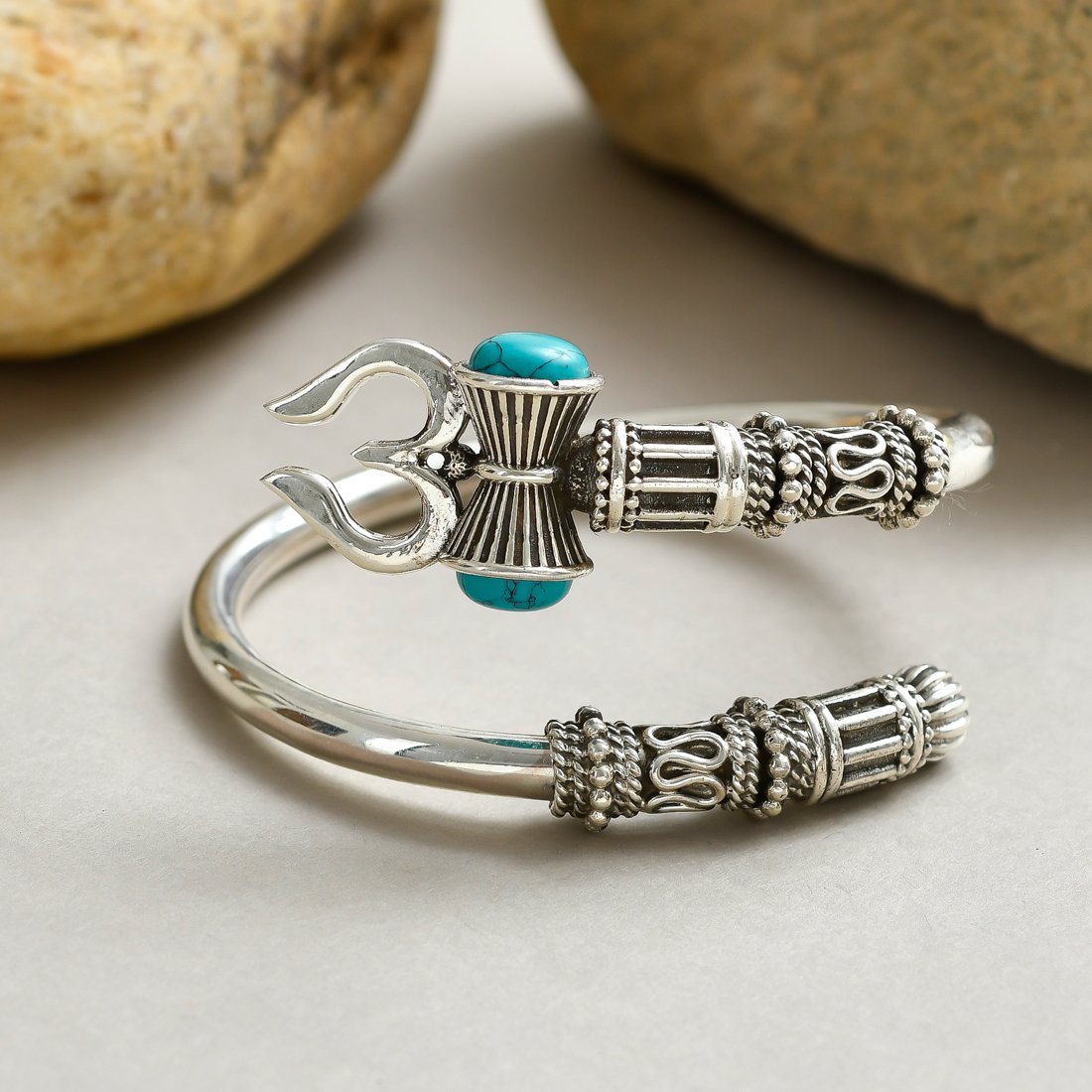 STBANGLE119 trishul kada, mens jewellery, mens kada