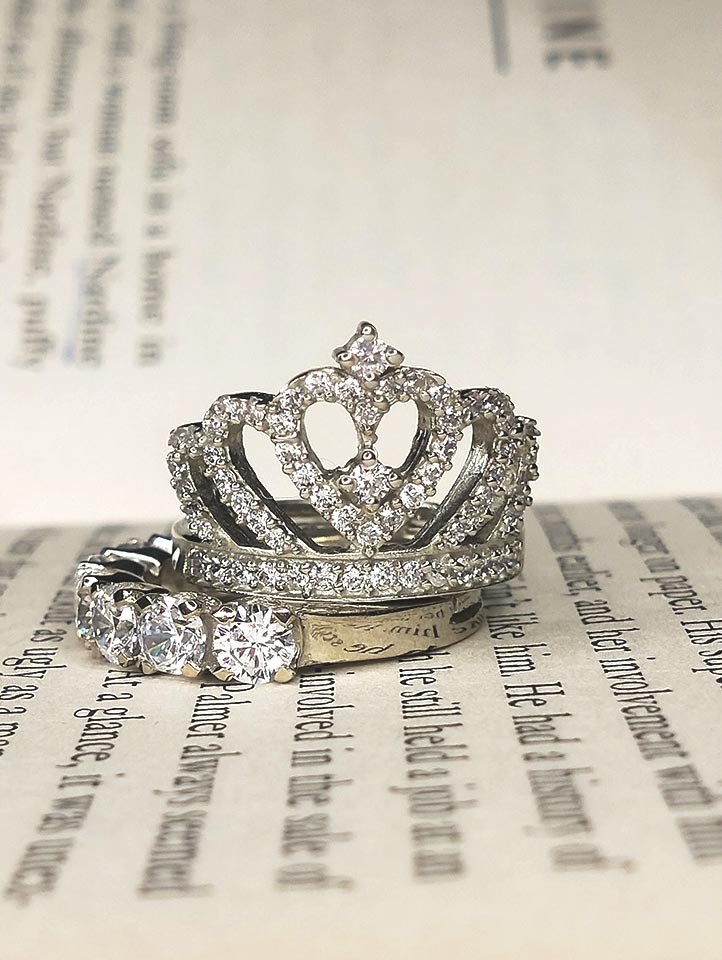 crown-ring ring, girls ring, silver ring