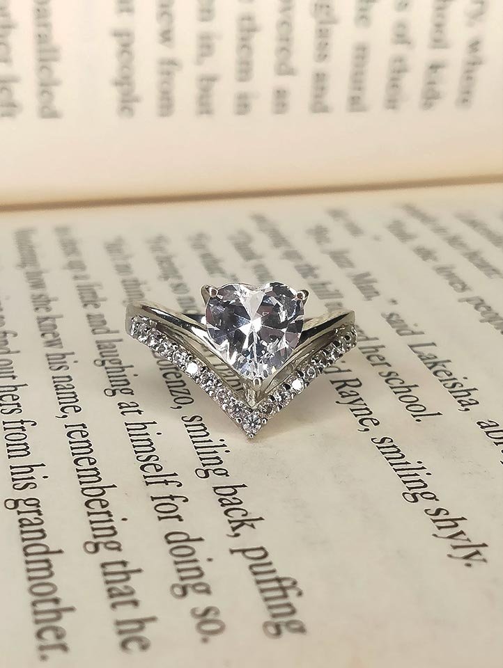 heart ring, girls ring, silver ring